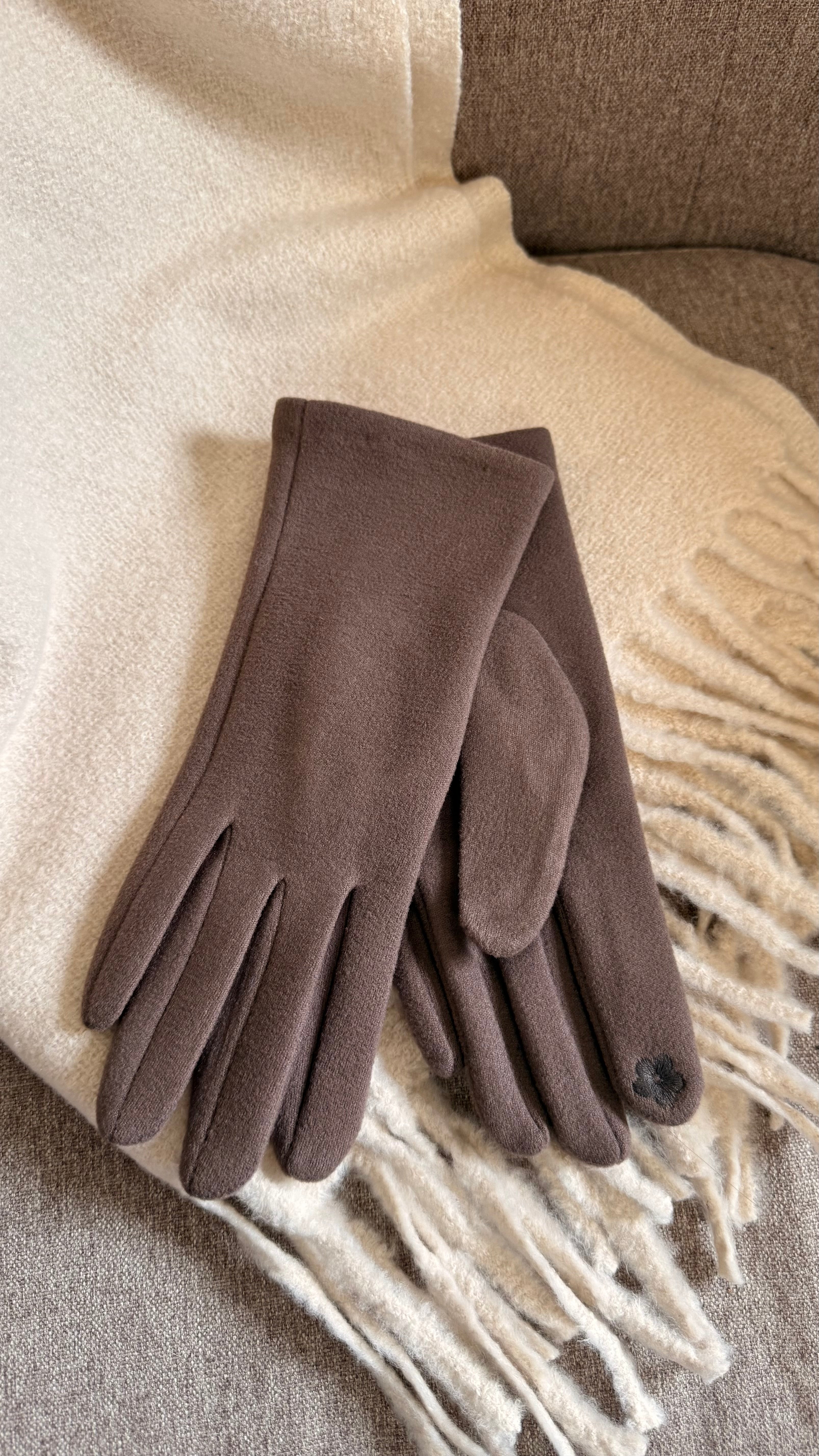 Gants taupe foncé