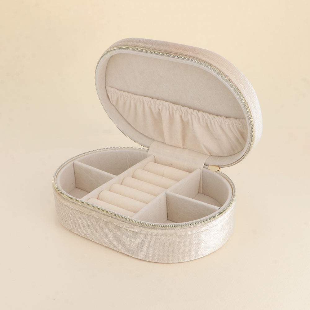 Boîte à bijoux beige