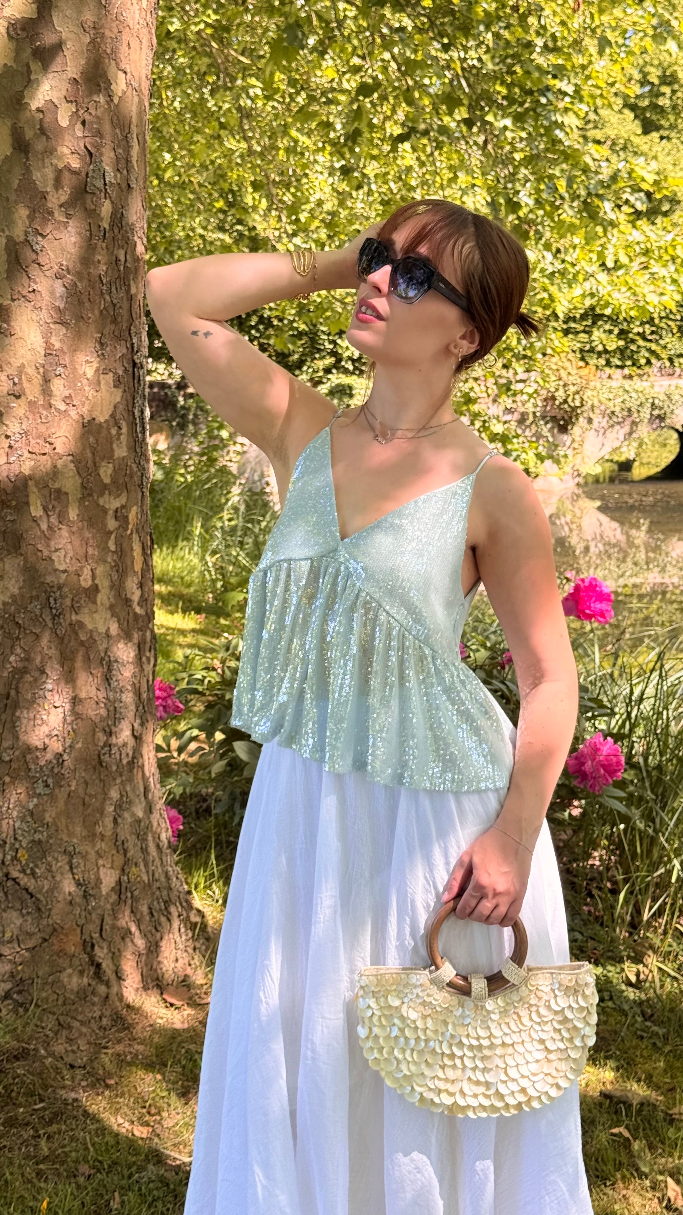Top bleu NACRE